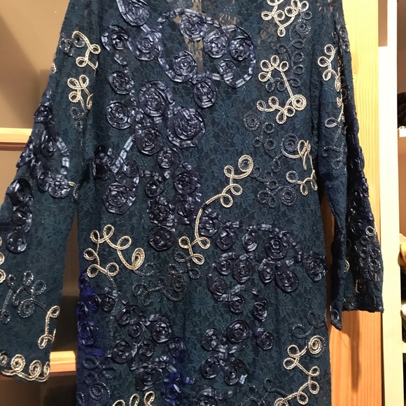 Closing closet. NWT embroidered lace embellished sheer top - Picture 6 of 7